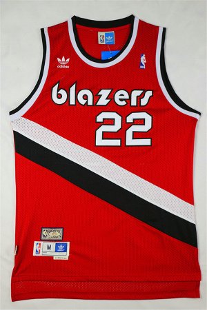 Maillot De Basket Portland Trail Blazers Clyde Drexle 22 Engrener Rouge